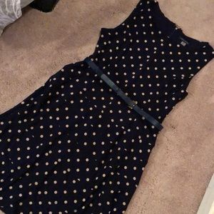 Navy blue polka dots dress